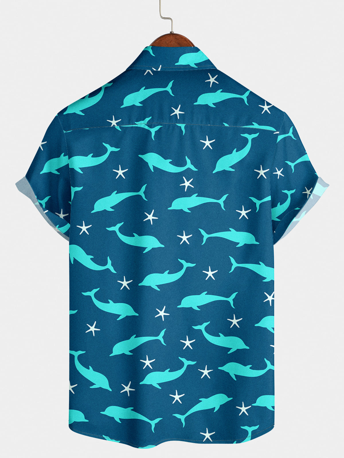 Men's Dolphin Print Short Sleeve Shirt