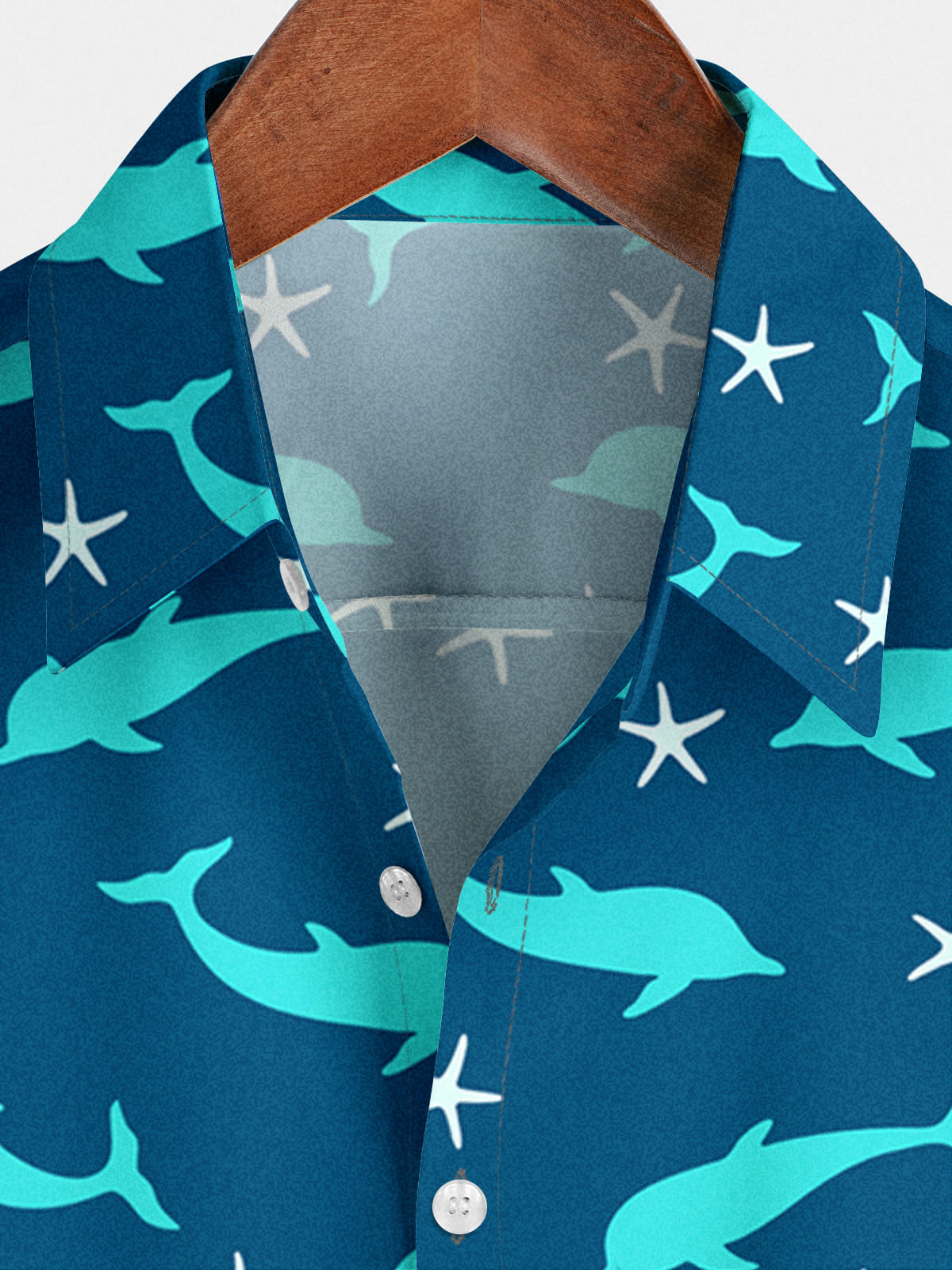 Men's Dolphin Print Short Sleeve Shirt