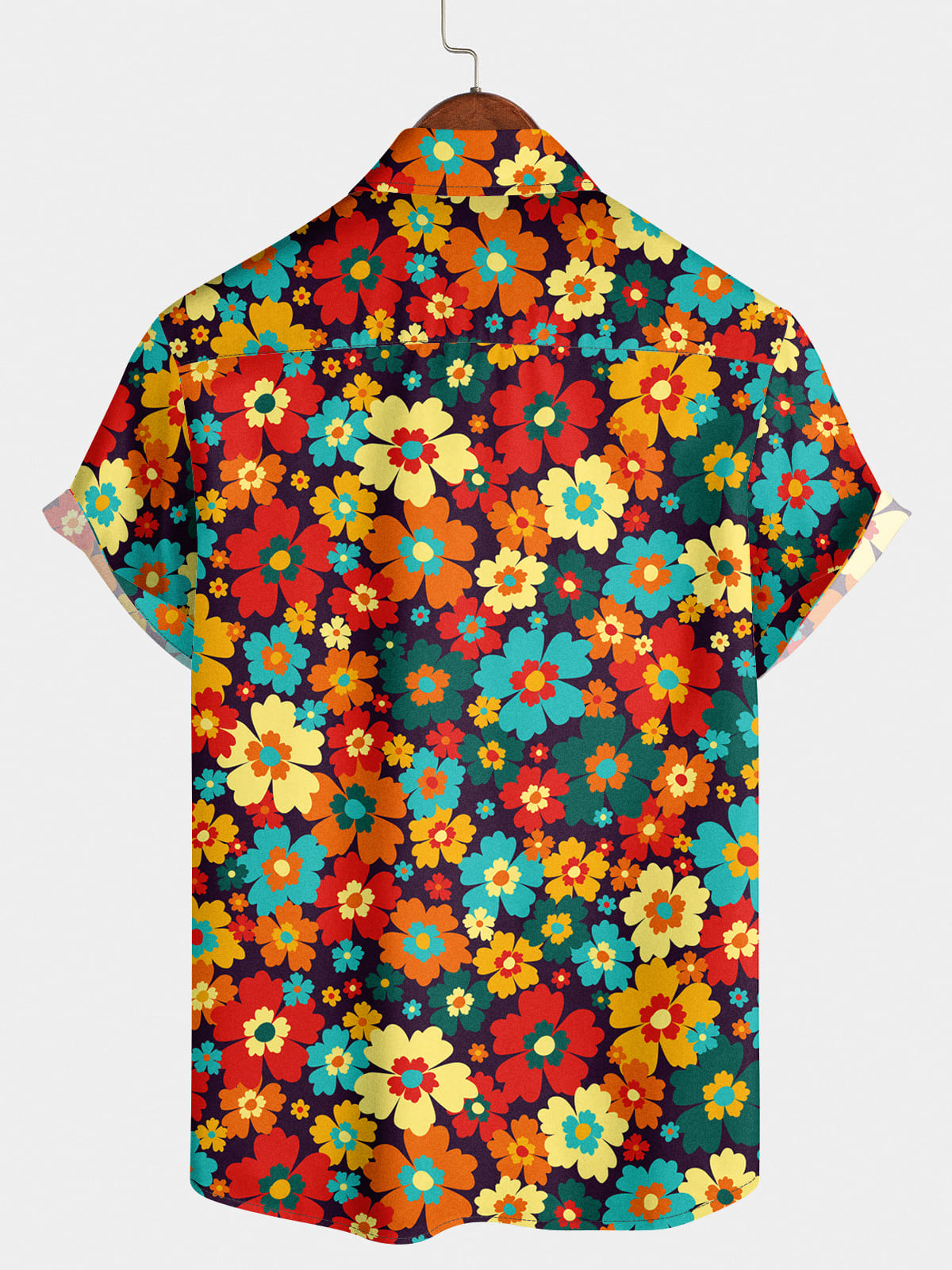 Chemise à manches courtes à imprimé floral pour hommes