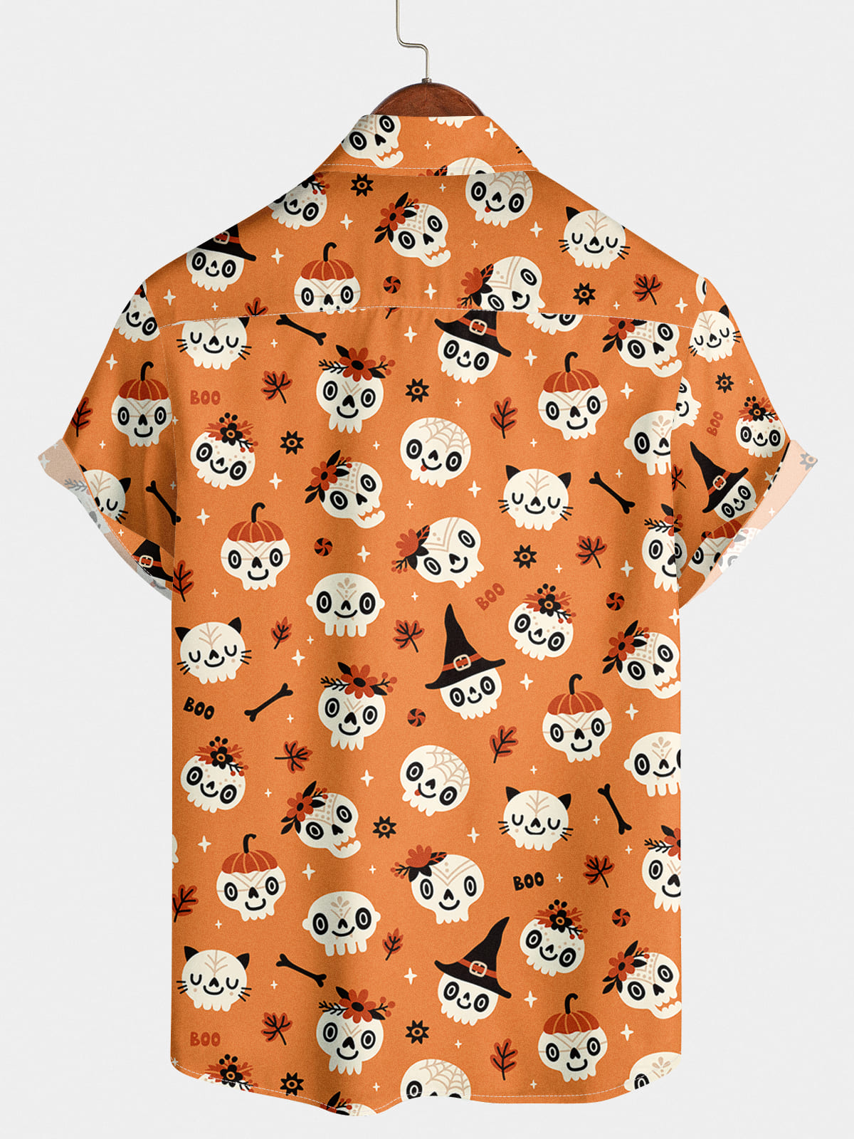 Camicia a maniche corte da uomo con teschio di cartone animato