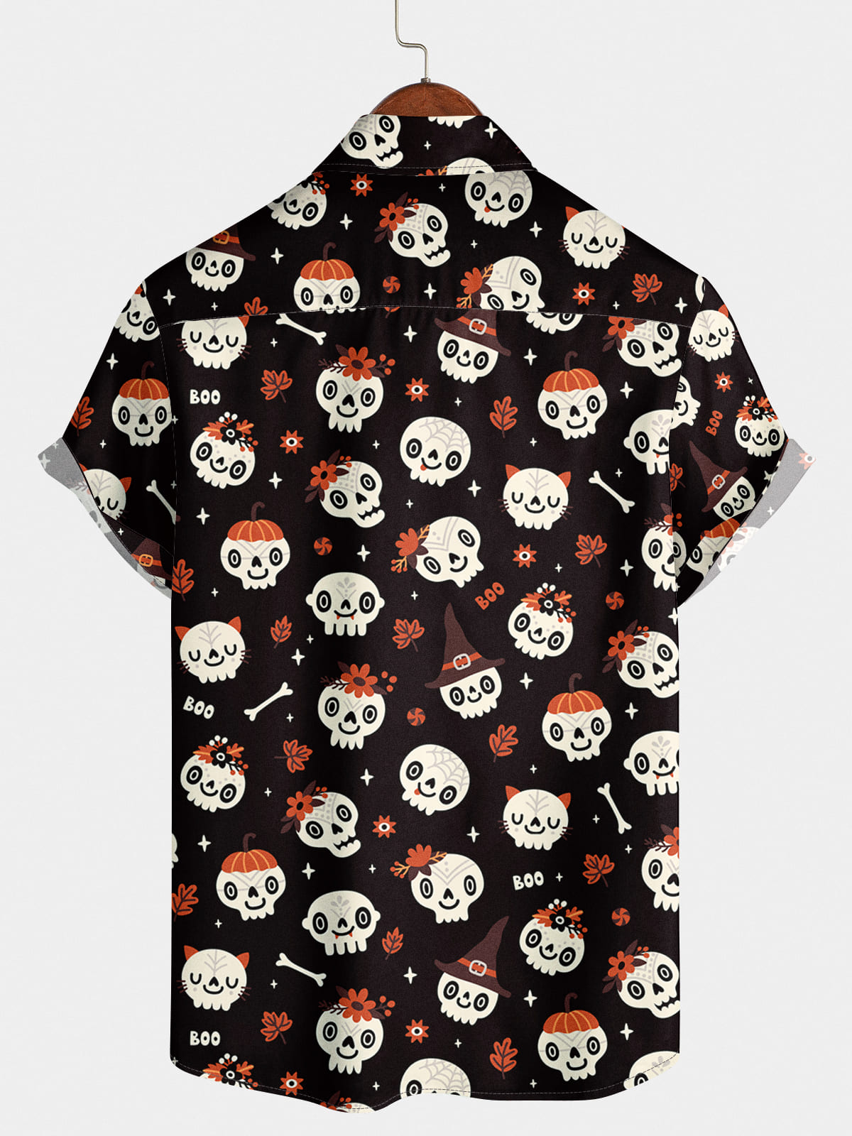 Men's Cartoon Skull Short Sleeve Shirt