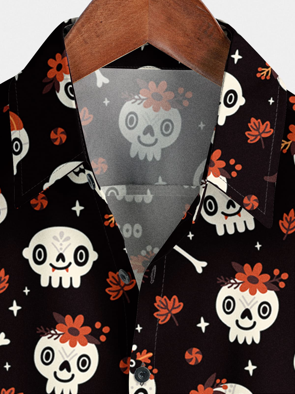 Men's Cartoon Skull Short Sleeve Shirt