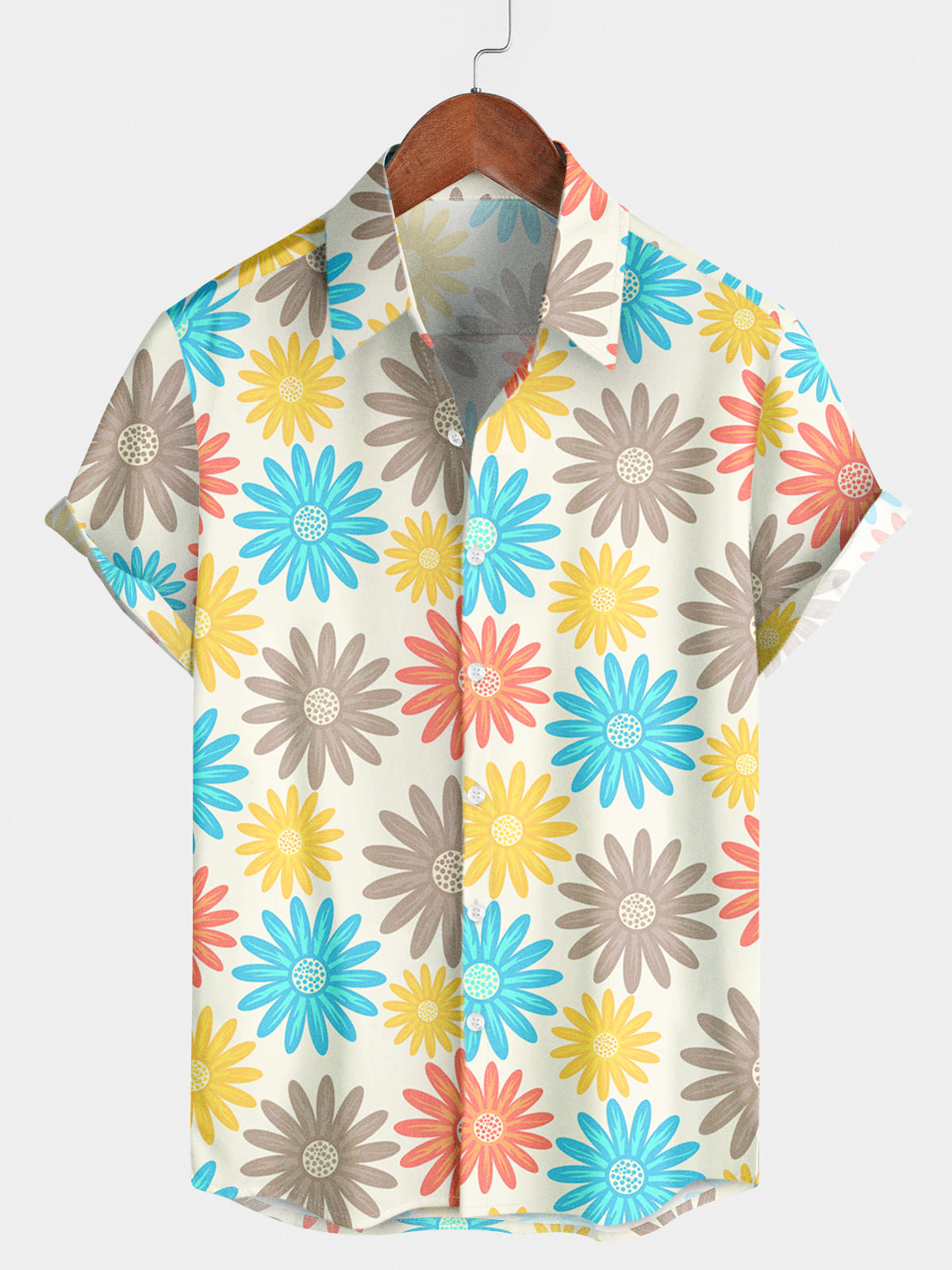 Men's Daisy Casual Short Sleeve Shirt