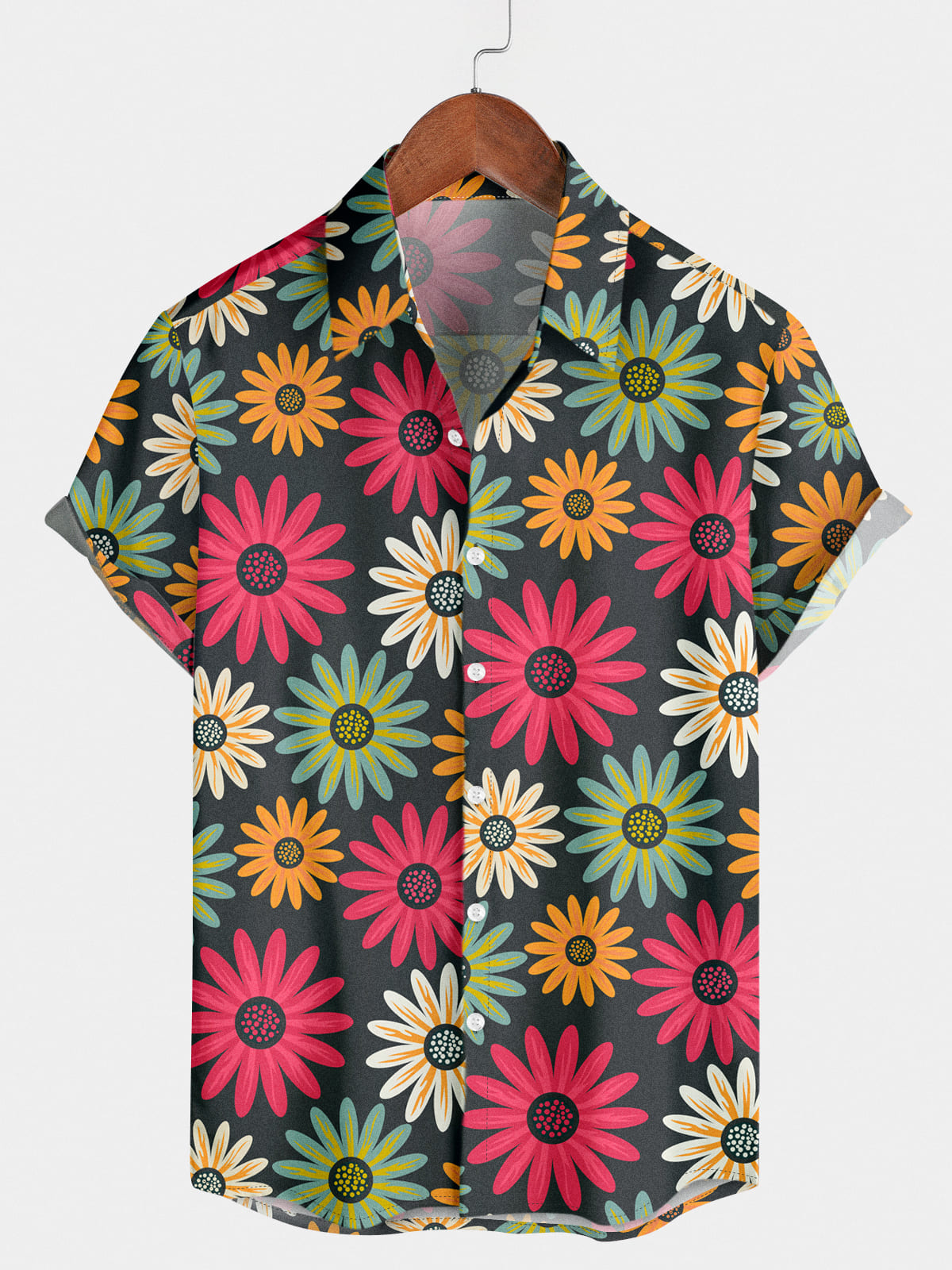 Men's Daisy Casual Short Sleeve Shirt