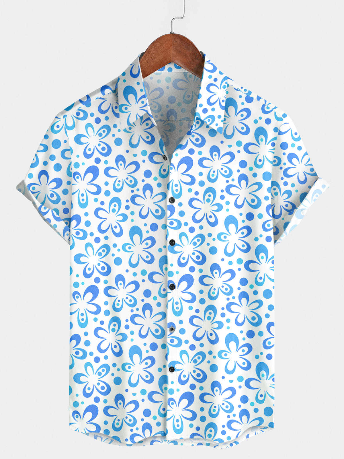 Chemise à manches courtes hawaïenne à fleurs pour hommes