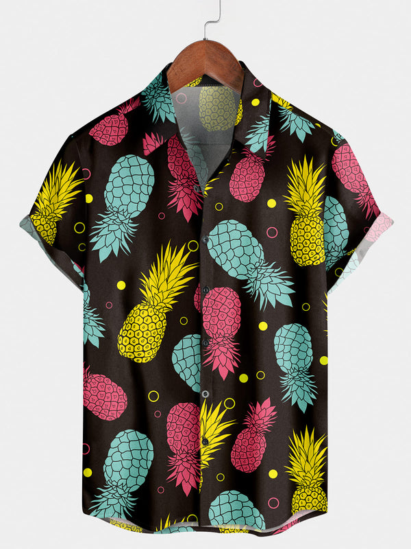 Men's Pineapple Holiday Short Sleeve Shirt