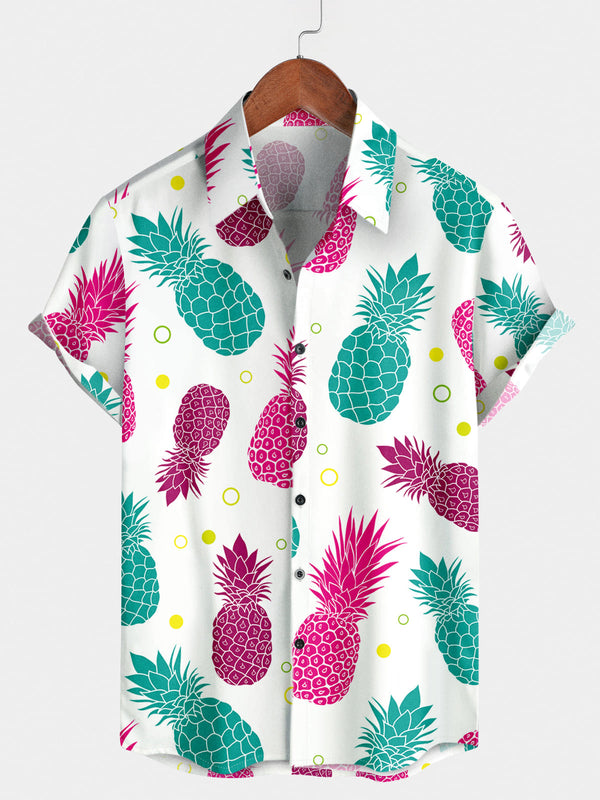 Camicia a maniche corte da uomo con ananas