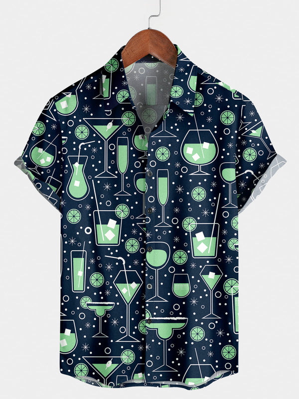 Men's Glass Print Short Sleeve Shirt