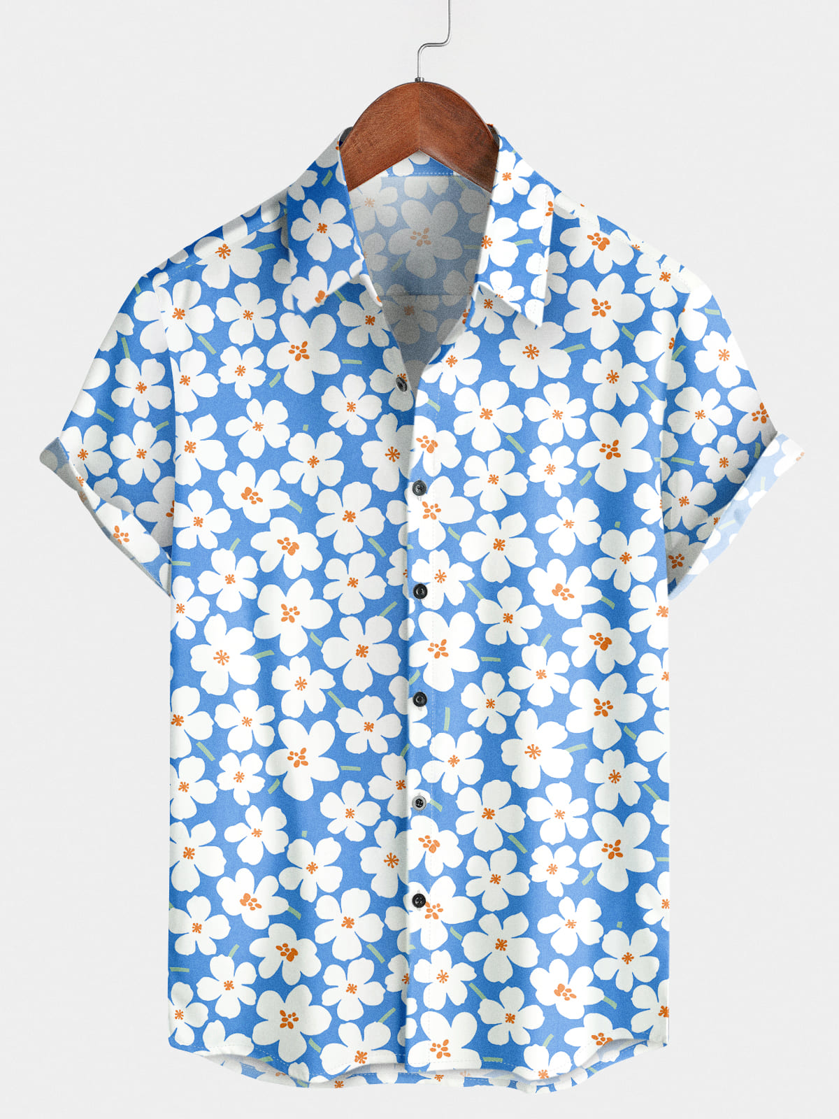 Chemise à manches courtes à fleurs pour hommes