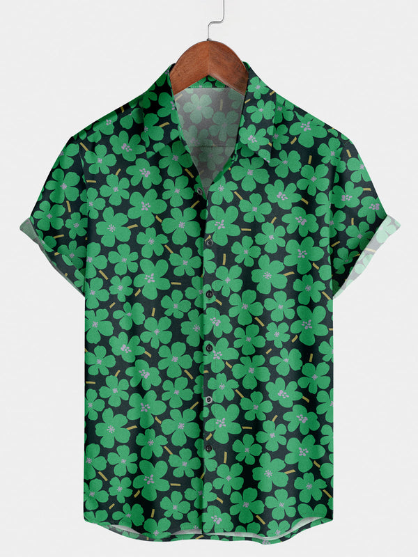 Men's Floral Holiday Short Sleeve Shirt