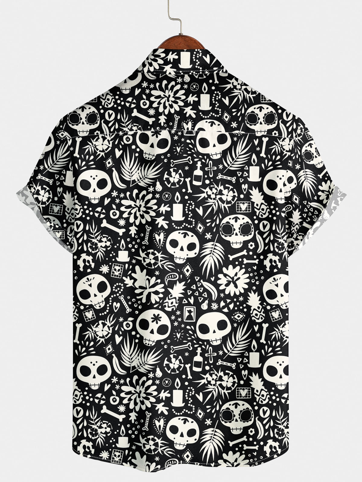 Men's Skull Print Short Sleeve Shirt