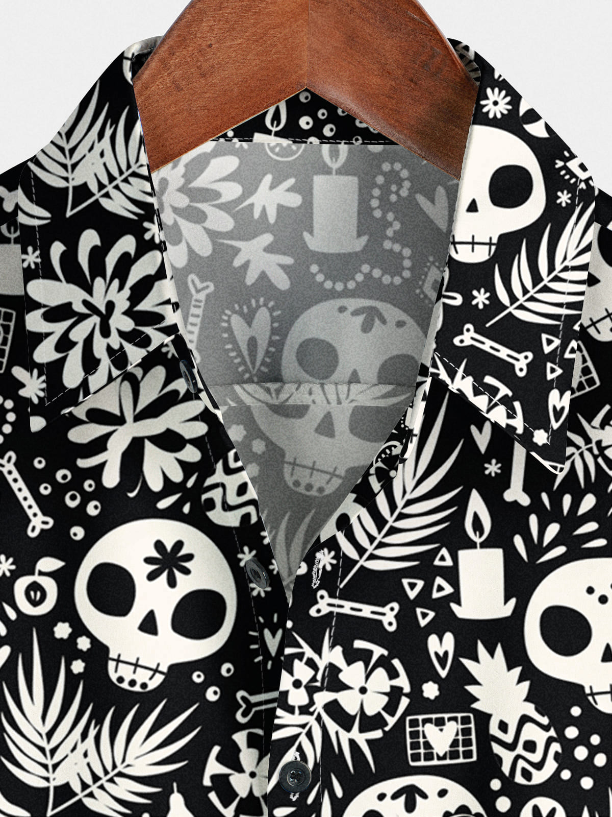 Men's Skull Print Short Sleeve Shirt