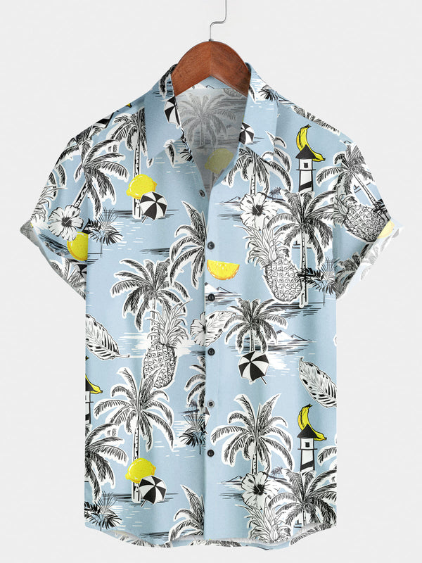 Chemise à manches courtes à fleurs pour hommes