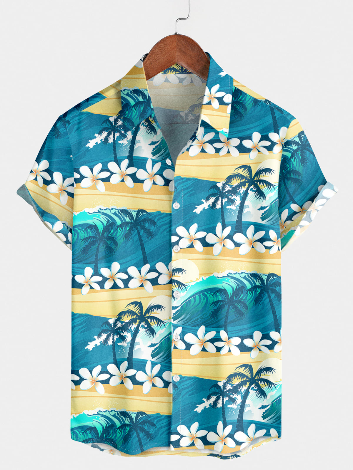 Chemise à manches courtes hawaïenne à fleurs pour hommes