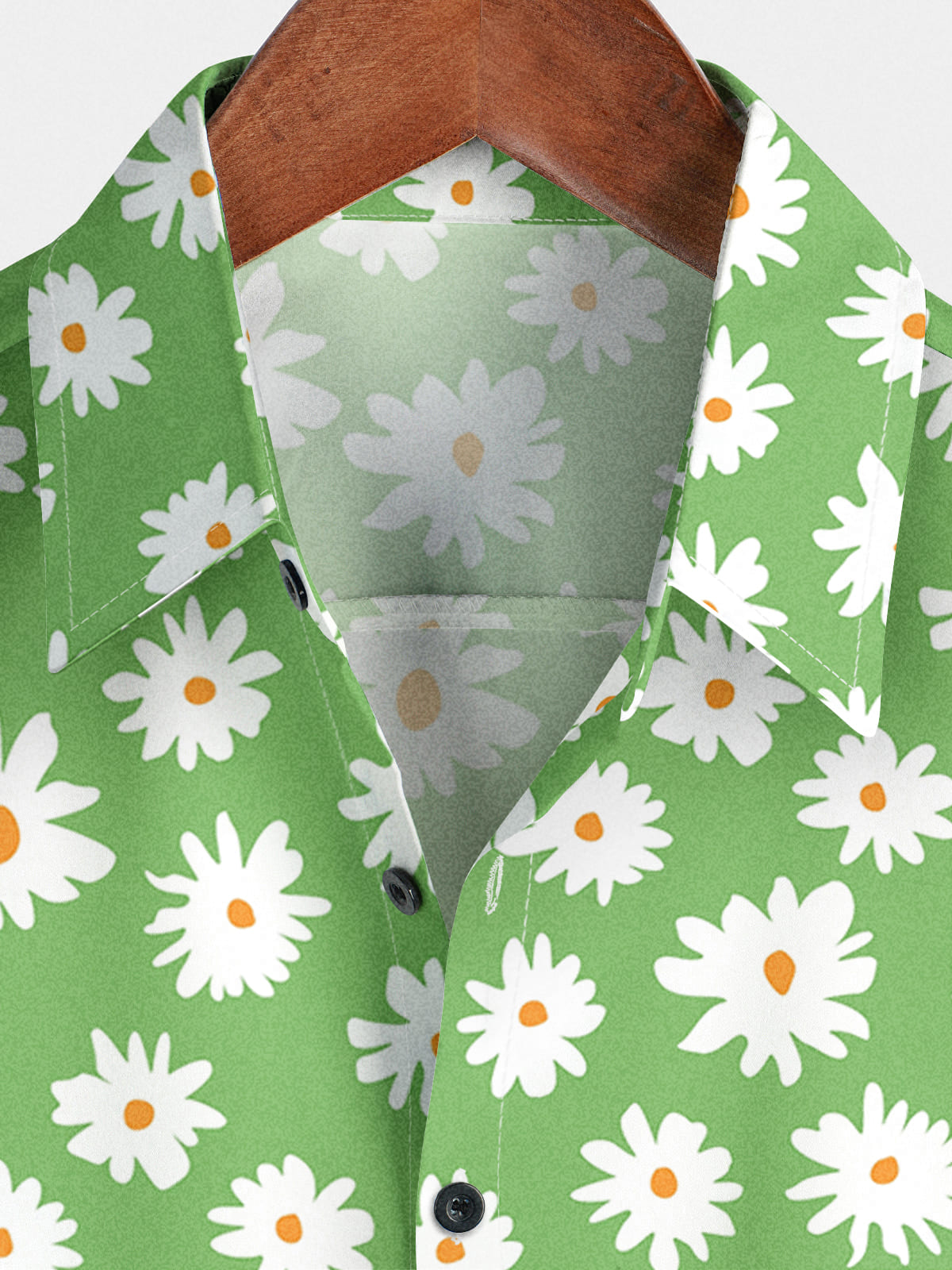 Chemise à manches courtes à imprimé marguerites pour hommes