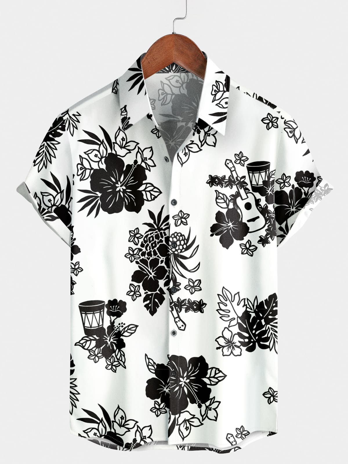 Chemise à manches courtes décontractée à fleurs pour hommes