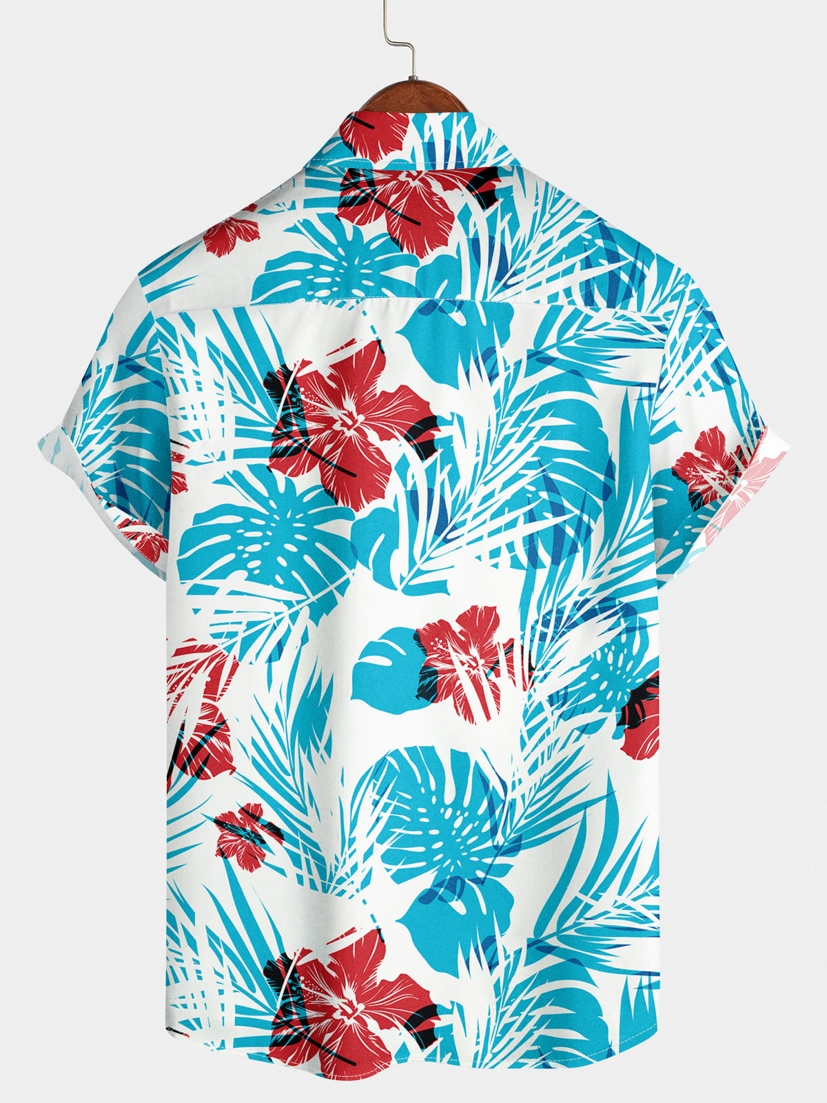 Chemise à manches courtes à imprimé floral pour hommes