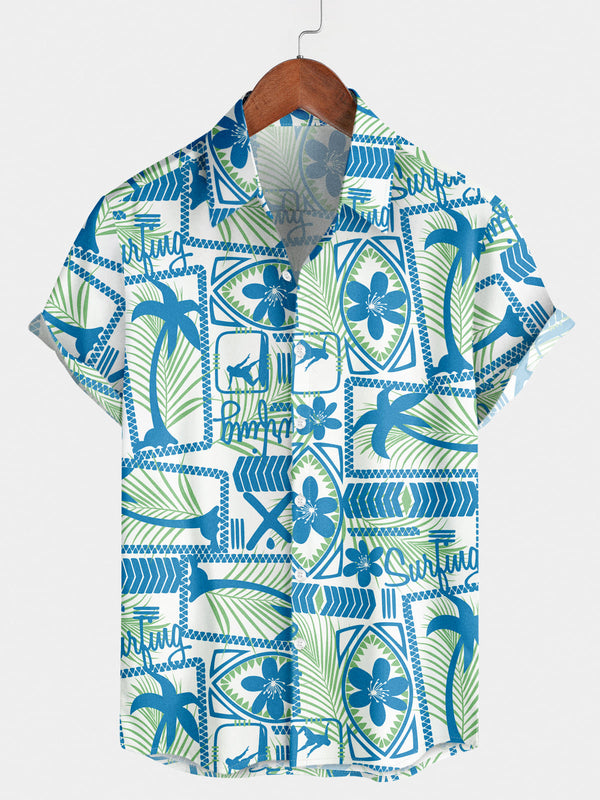 Chemise hawaïenne à manches courtes pour hommes