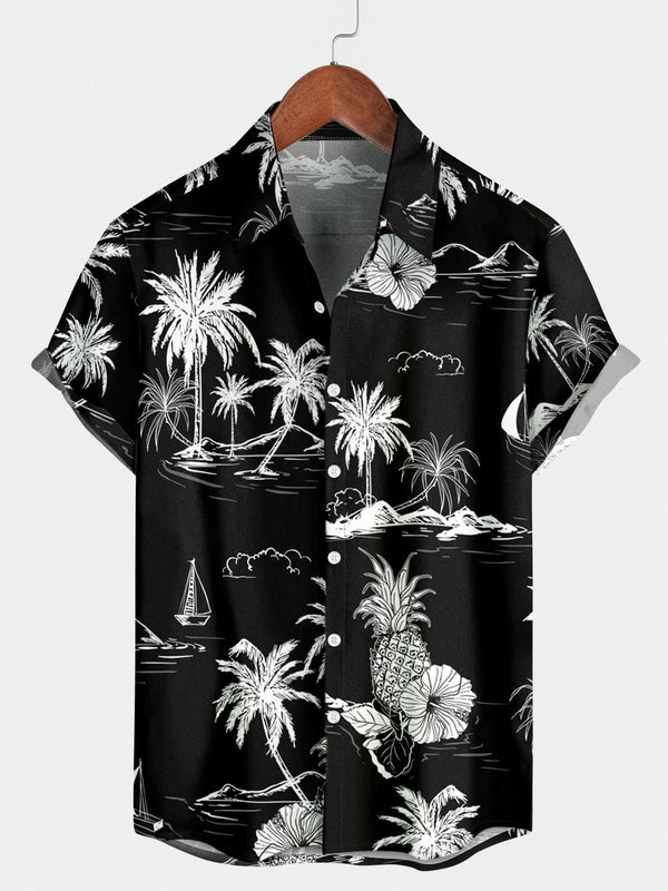 Chemise hawaïenne à manches courtes pour hommes