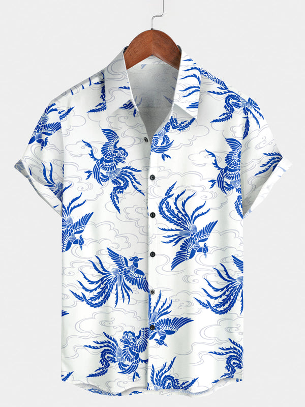 Chemise à manches courtes à imprimé Phoenix pour hommes