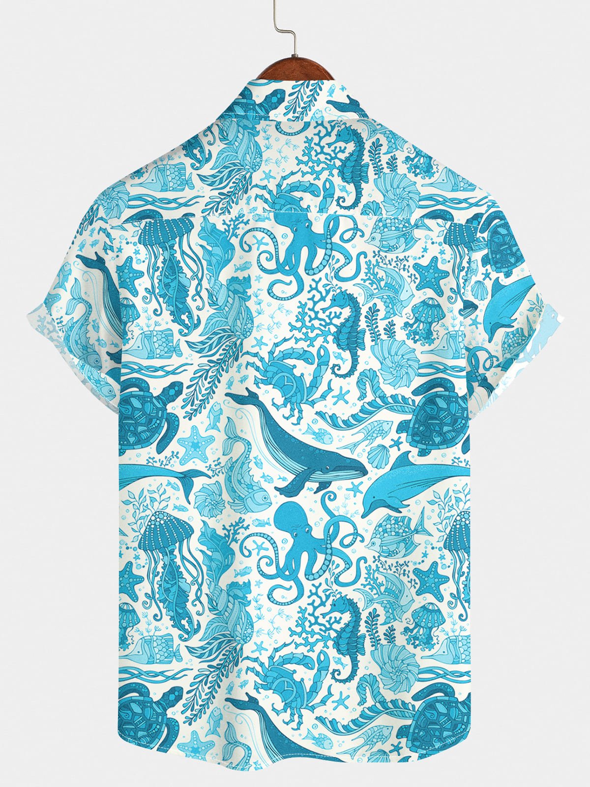 Chemise à manches courtes à imprimé baleine pour hommes