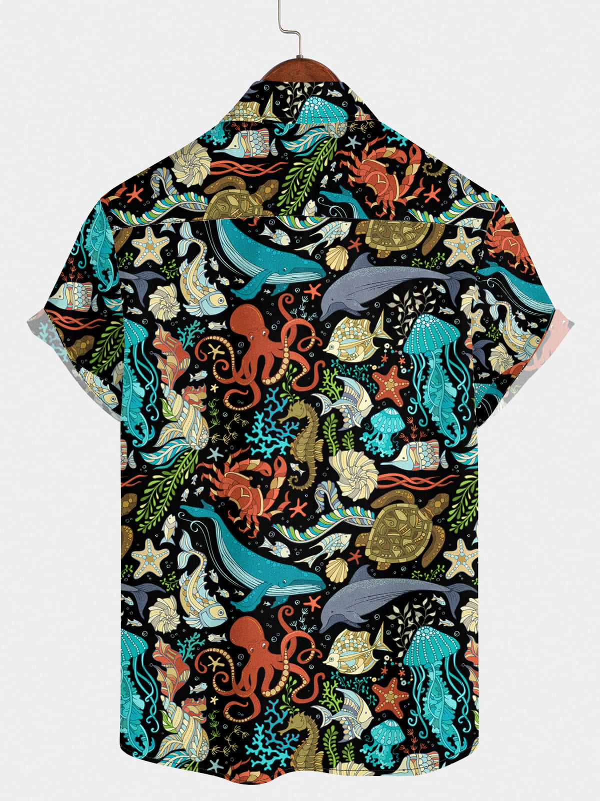 Men's Whale Print Short Sleeve Shirt