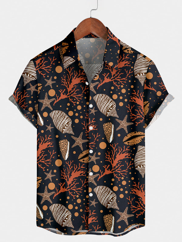 Men's Conch Print Short Sleeve Shirt