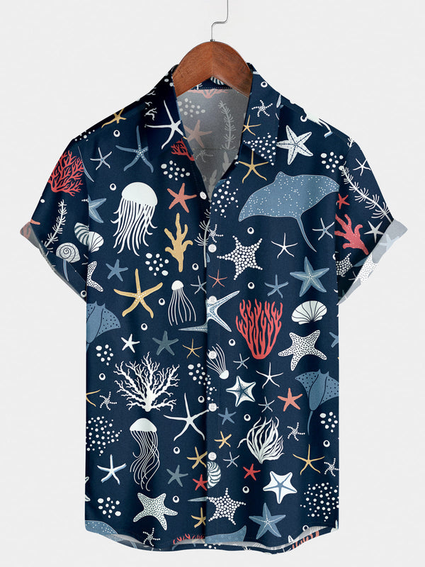 Men's Starfish Casual Short Sleeve Shirt