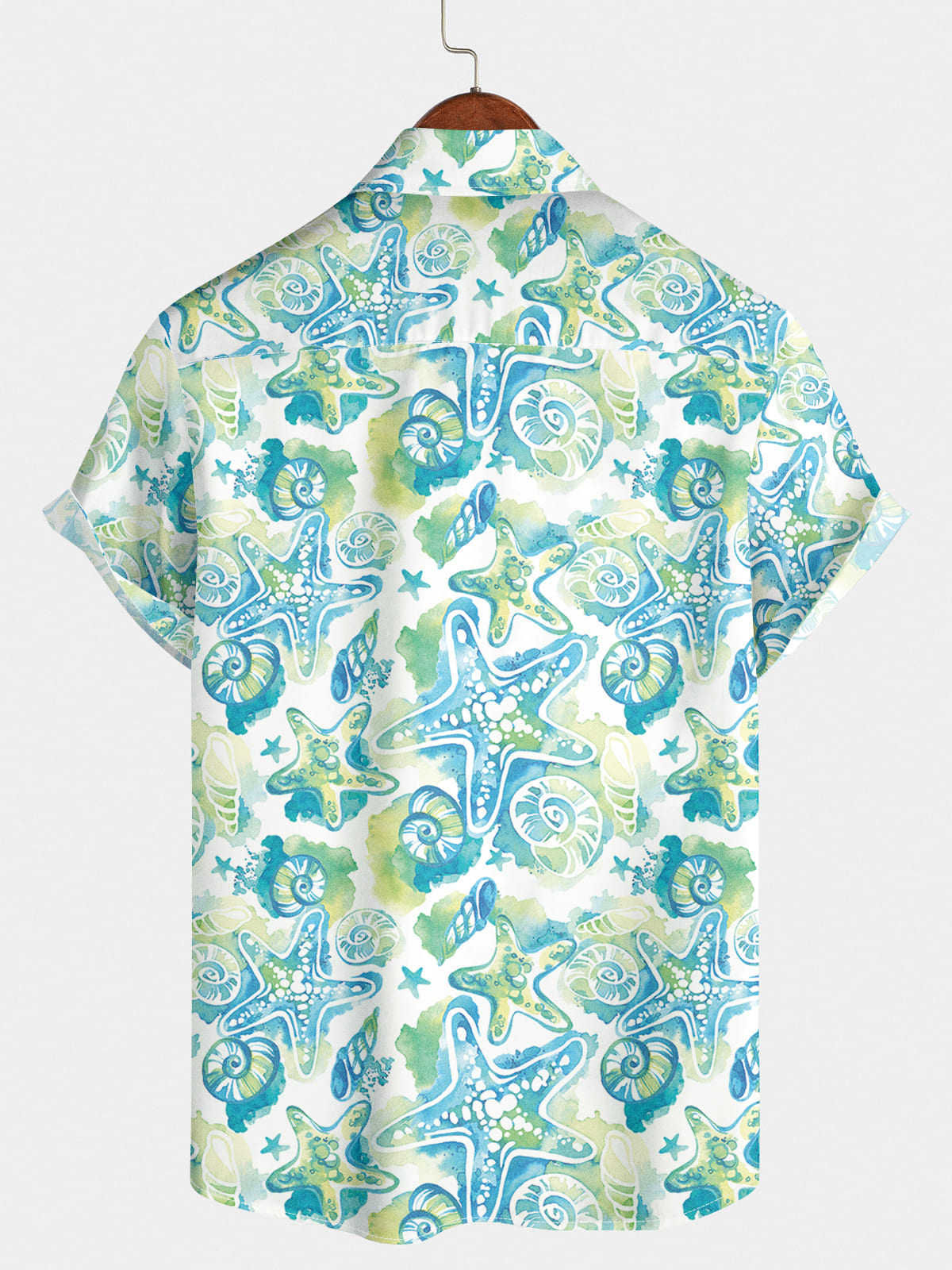 Men's Starfish Print Short Sleeve Shirt