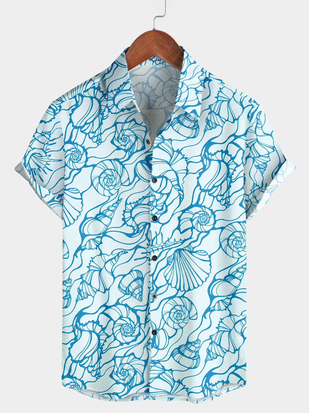 Men's Conch Print Short Sleeve Shirt