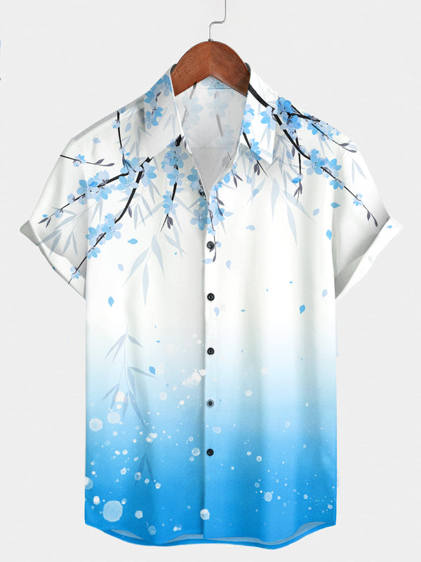 Men's Floral Print Short Sleeve Shirt