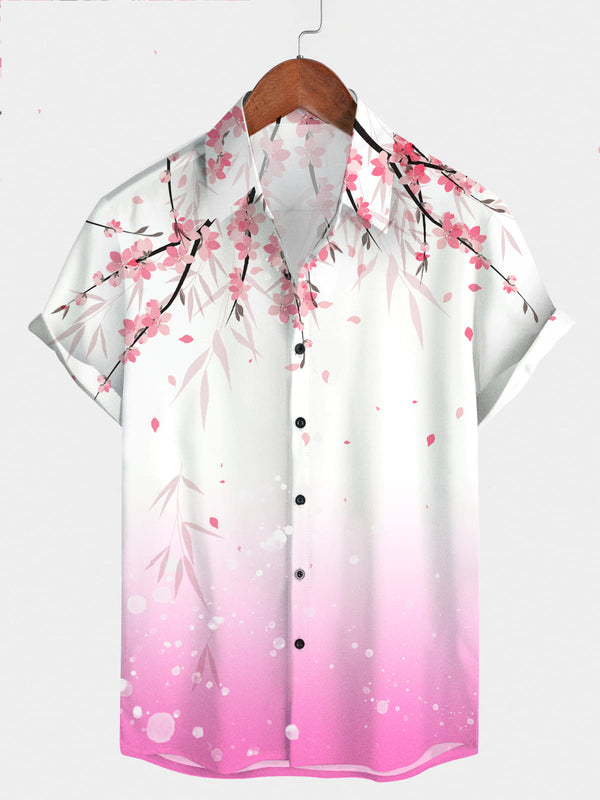 Men's Floral Print Short Sleeve Shirt