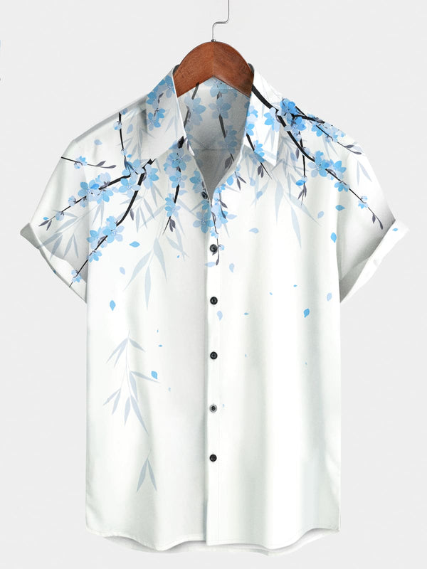 Men's Floral Casual Short Sleeve Shirt