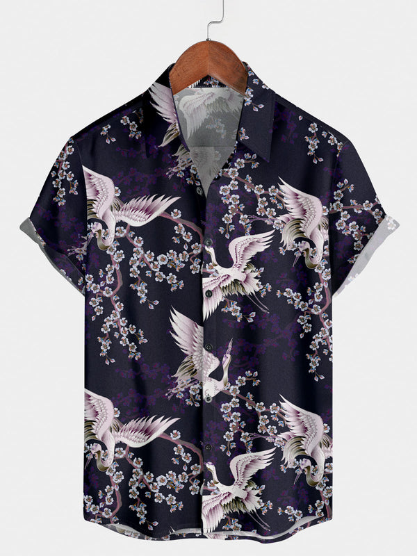 Camicia a maniche corte Crane Sakura da uomo