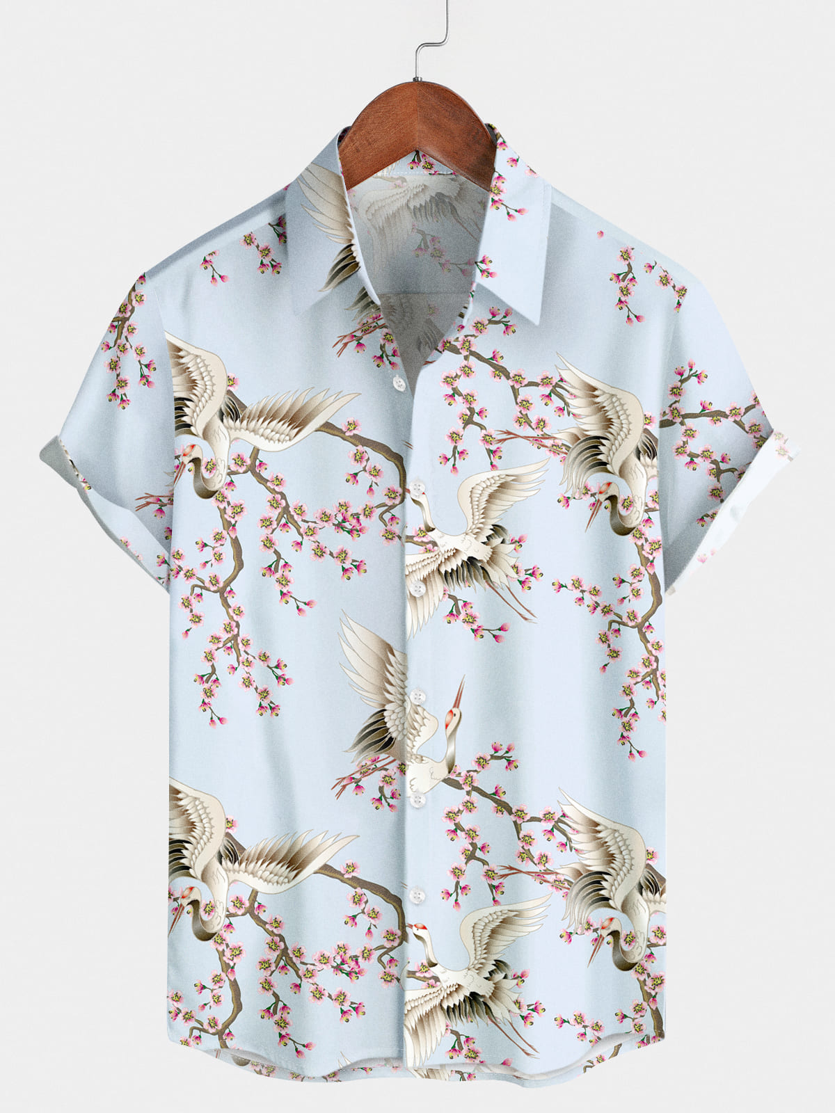 Chemise à manches courtes Crane Sakura pour hommes