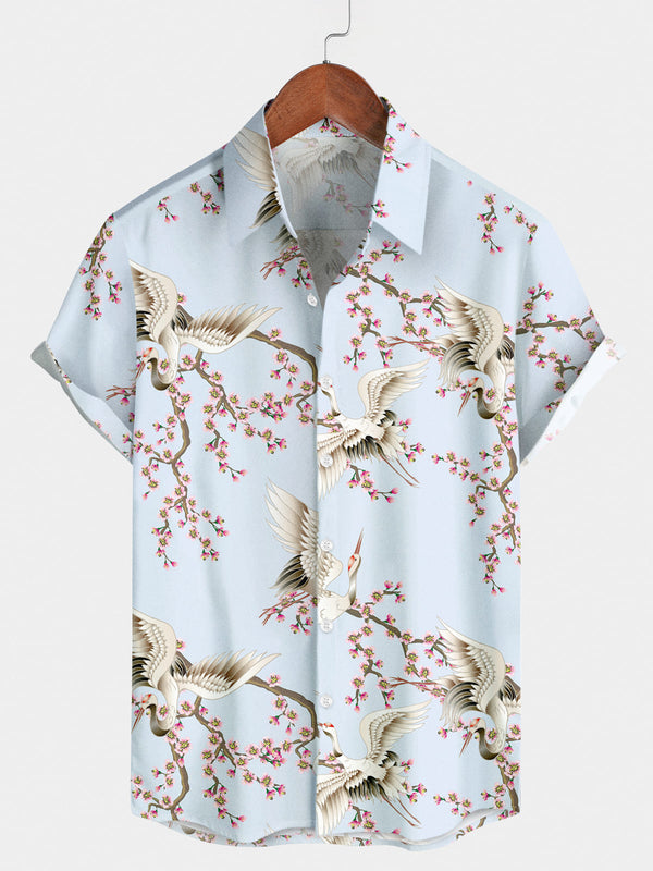 Camicia a maniche corte Crane Sakura da uomo