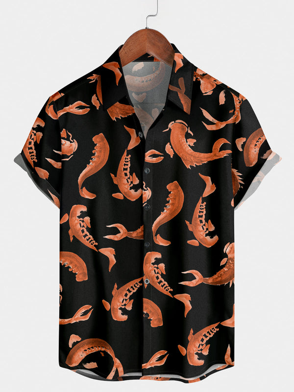 Men's Fish Print Short Sleeve Shirt