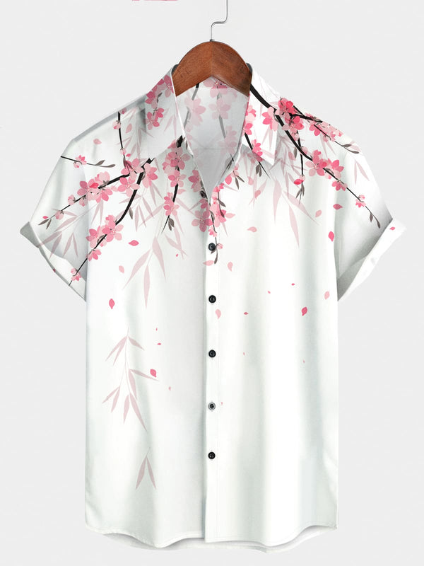 Men's Floral Casual Short Sleeve Shirt