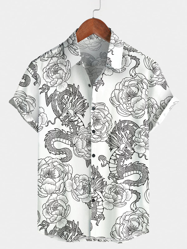 Men's Dragon Holiday Short Sleeve Shirt