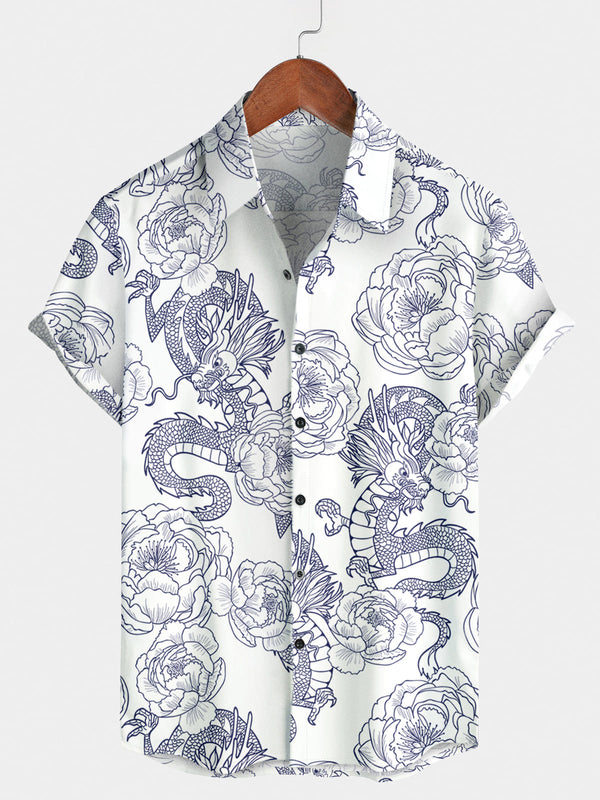 Men's Dragon Holiday Short Sleeve Shirt