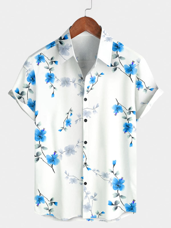 Men's Floral Print Short Sleeve Shirt