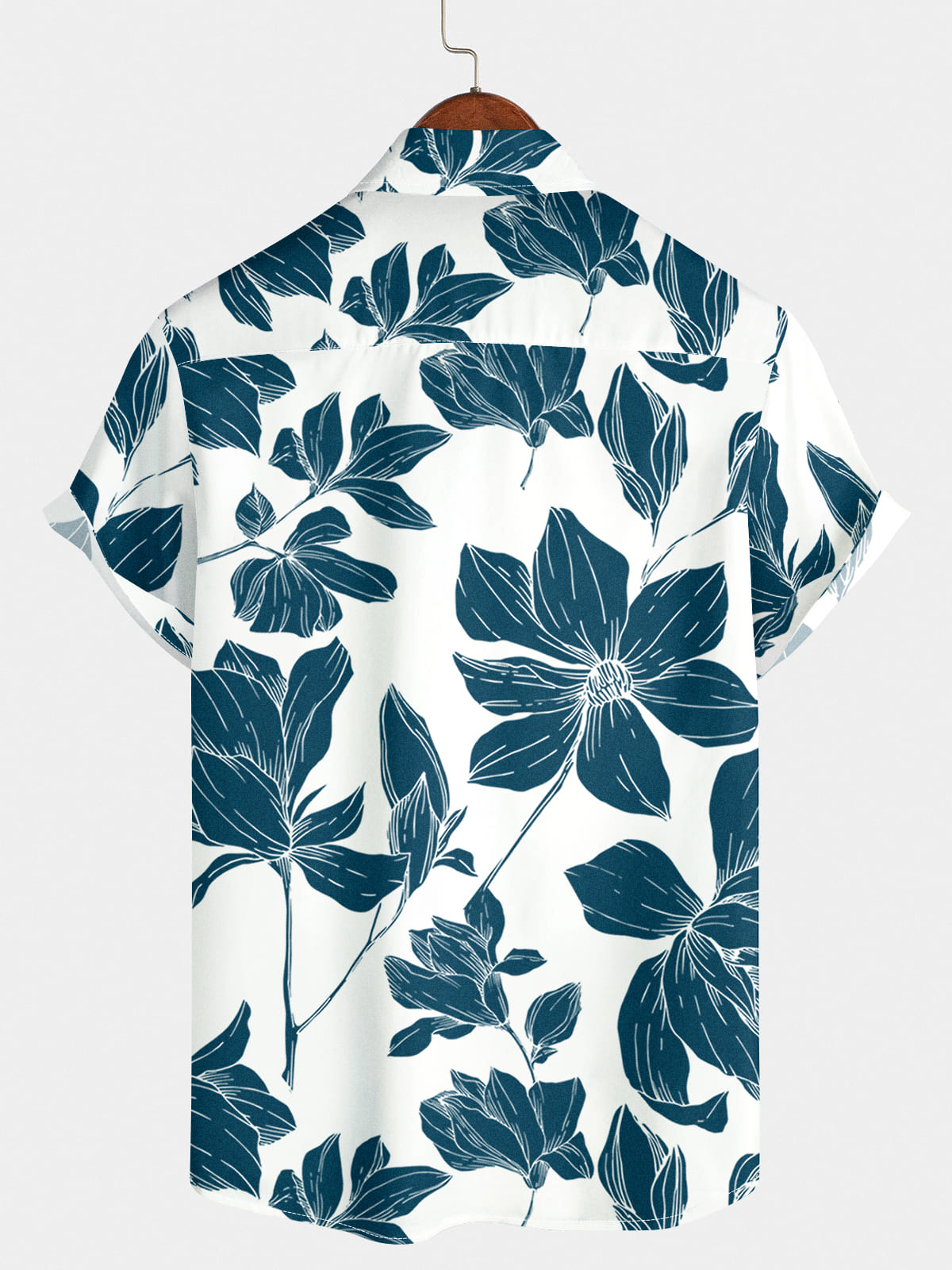 Men's Leaf Print Short Sleeve Shirt