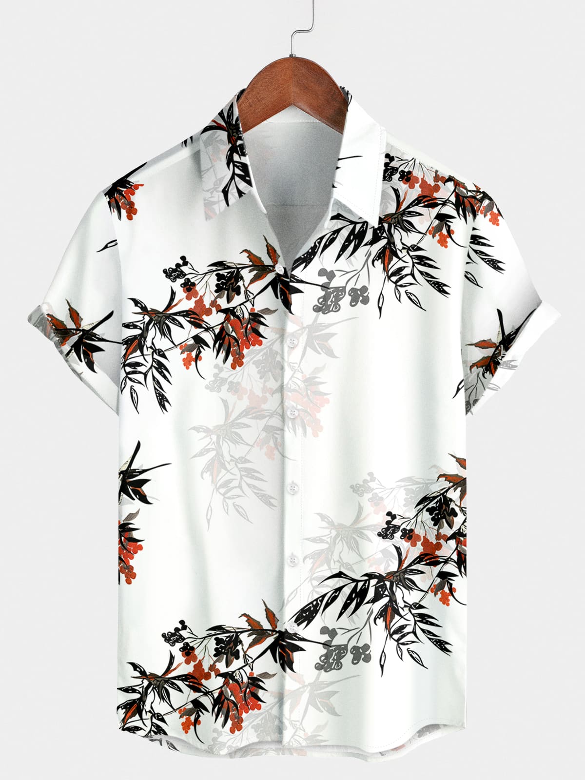 Men's Floral Casual Short Sleeve Shirt