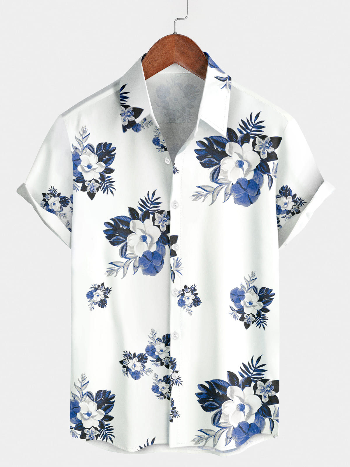 Men's Floral Print Short Sleeve Shirt