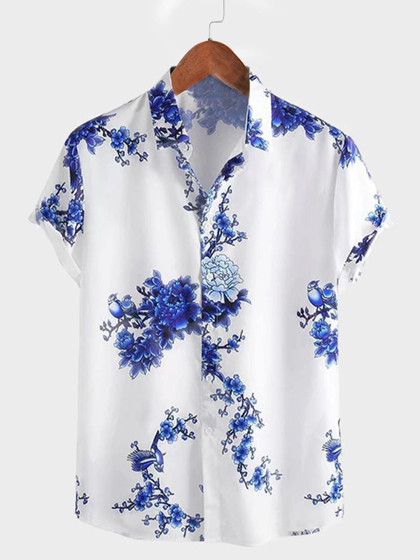 Men's Floral Print Short Sleeve Shirt