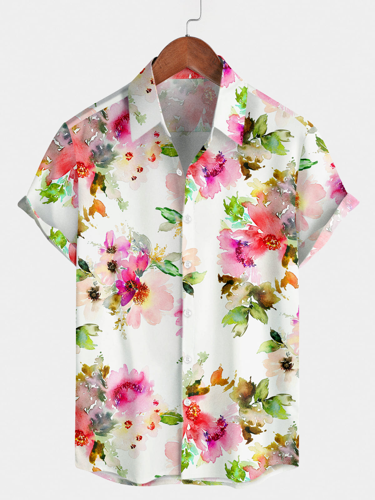 Men's Floral Holiday Short Sleeve Shirt