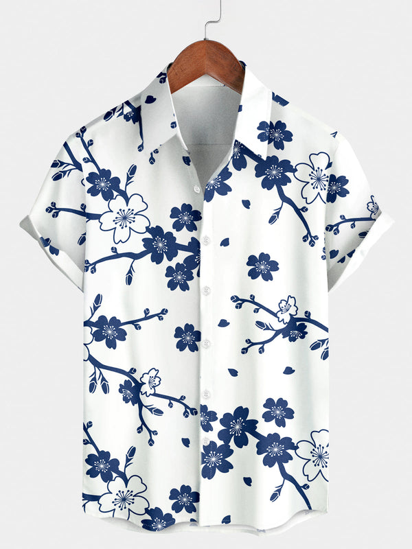 Men's Floral Hawaiian Short Sleeve Shirt