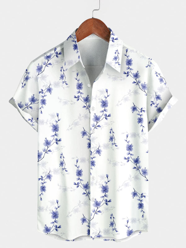 Men's Floral Print Short Sleeve Shirt