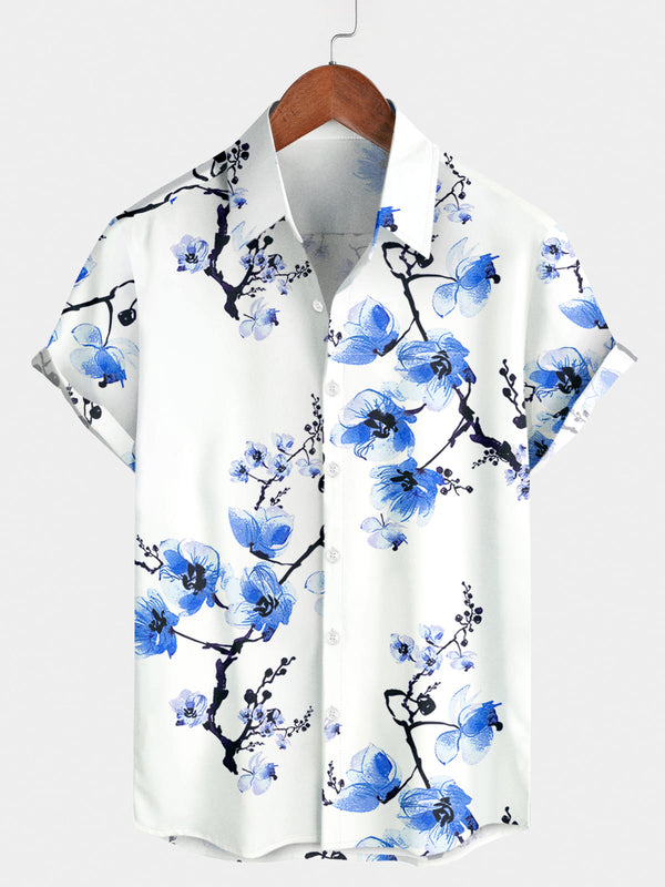 Men's Floral Hawaiian Short Sleeve Shirt