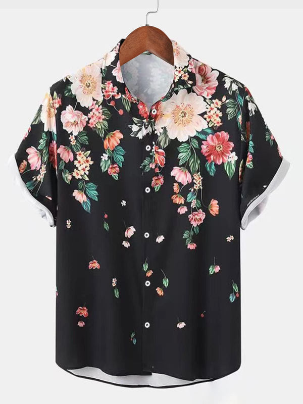 Men's Floral Casual Short Sleeve Shirt